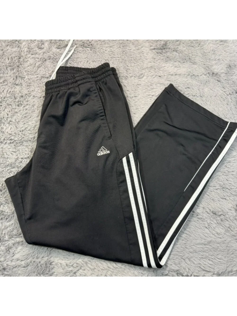 Adidas Pant Men's M Black Polyester Track Performance Workout Jogging Running